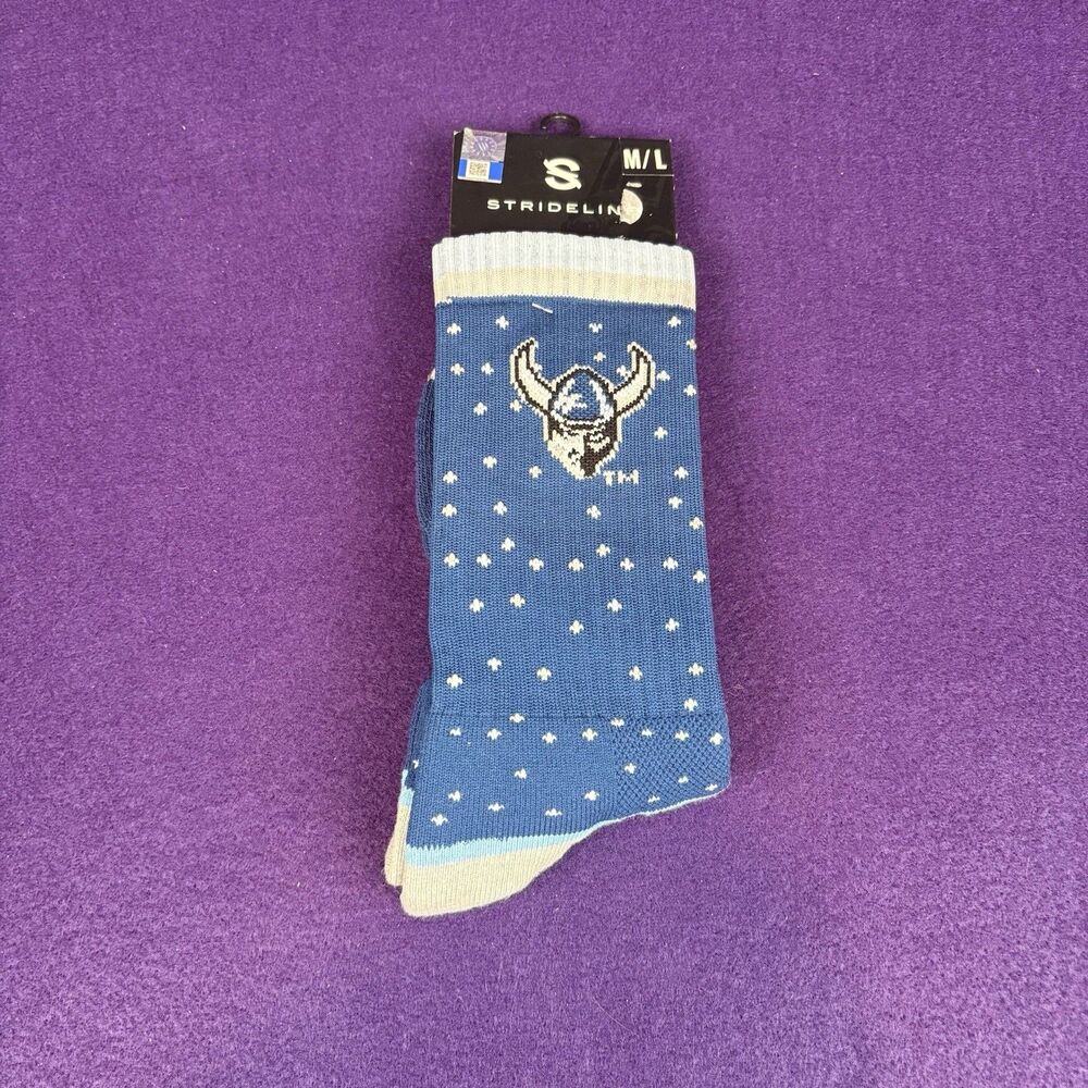 Western Washington University Vikings Crew Socks Medium Large NWT Blue 1 Pair